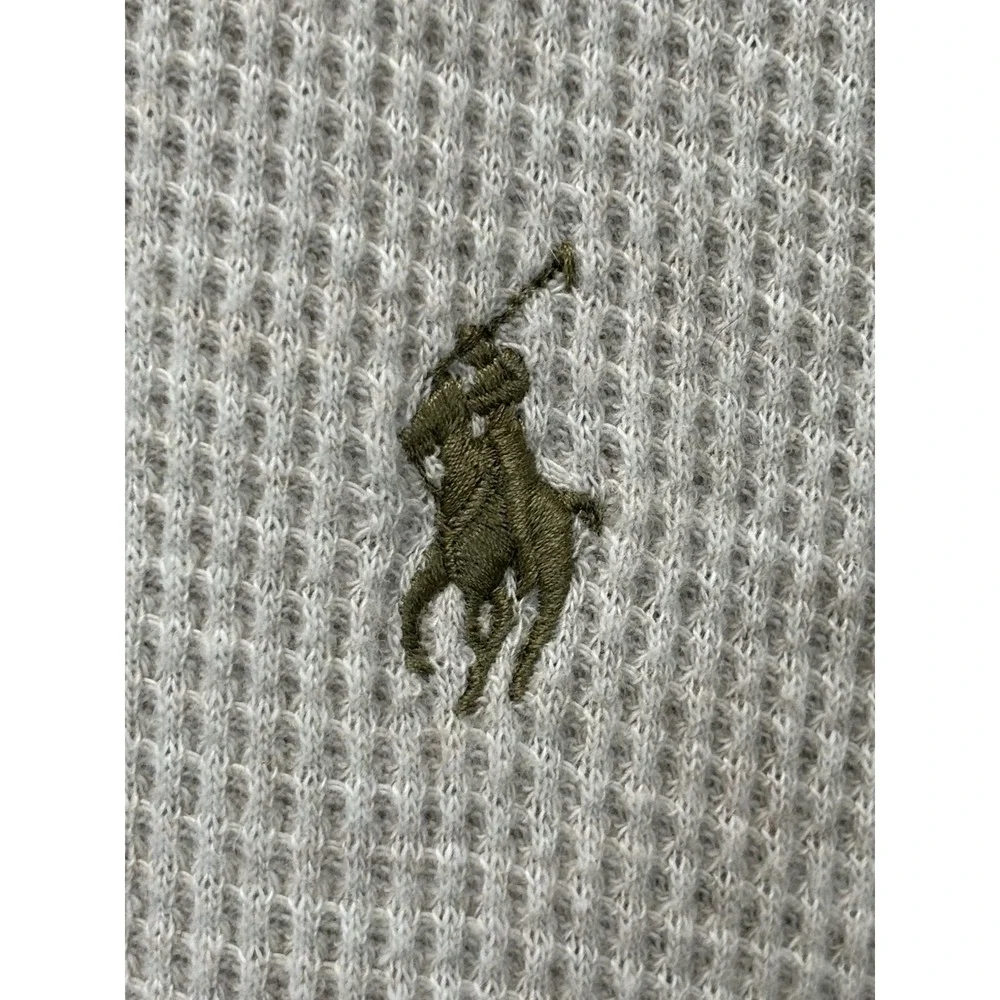 Polo Ralph Lauren Thermal Shirt Sz XXL 2XL Mens Tan Pony Logo Waffle Knit Preppy